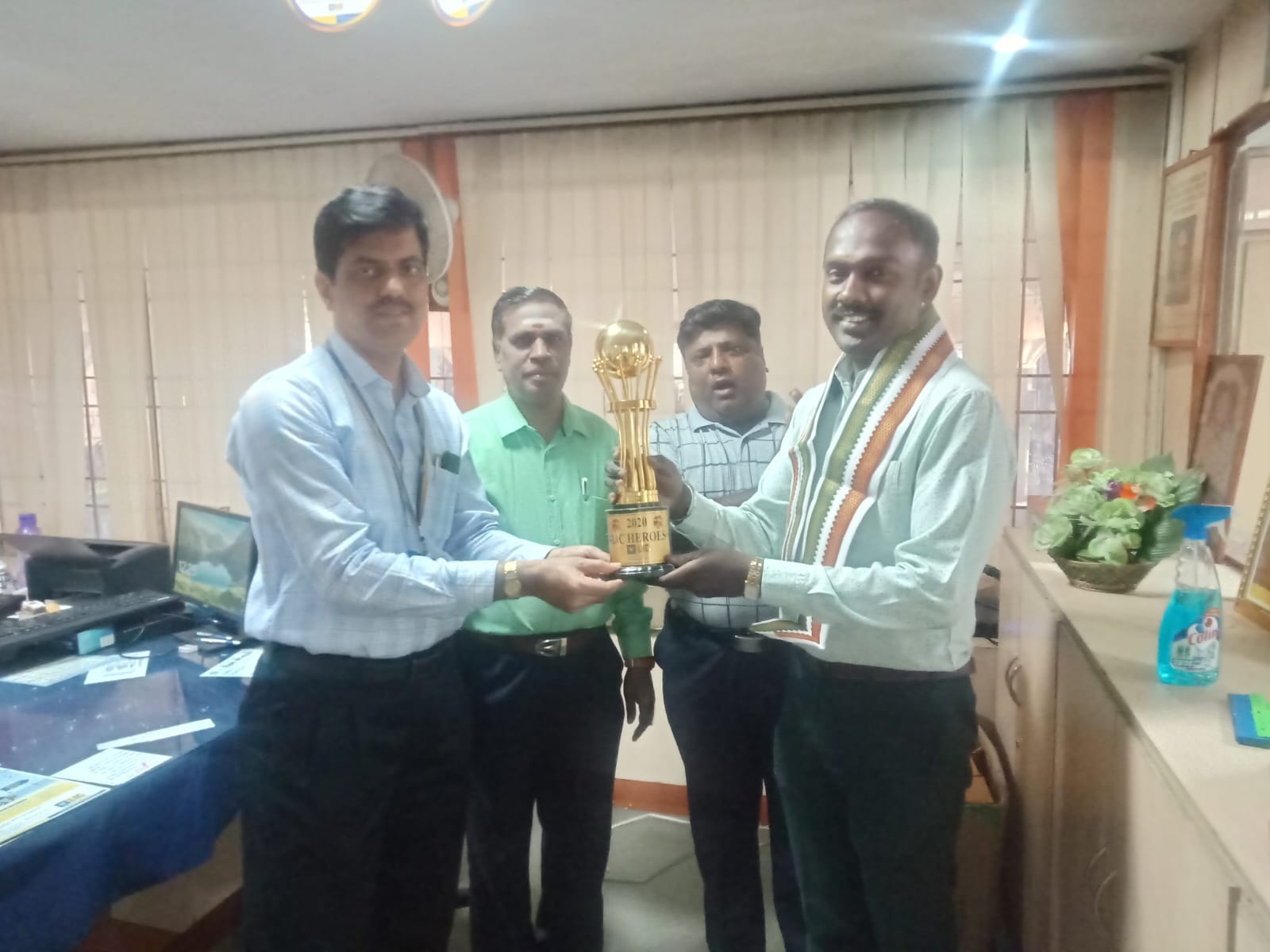 Received the LIC Hero Trophy 2020 from Our Branch Manager Mr. Rahman